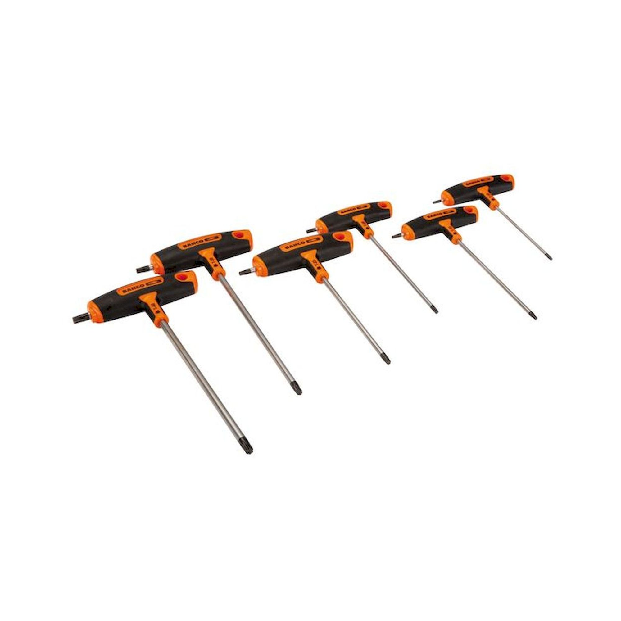 Bahco 903T-2. Satz Schraubendreher mit T-Griff für TORX®, Schrauben T10, T40, 6-teilig