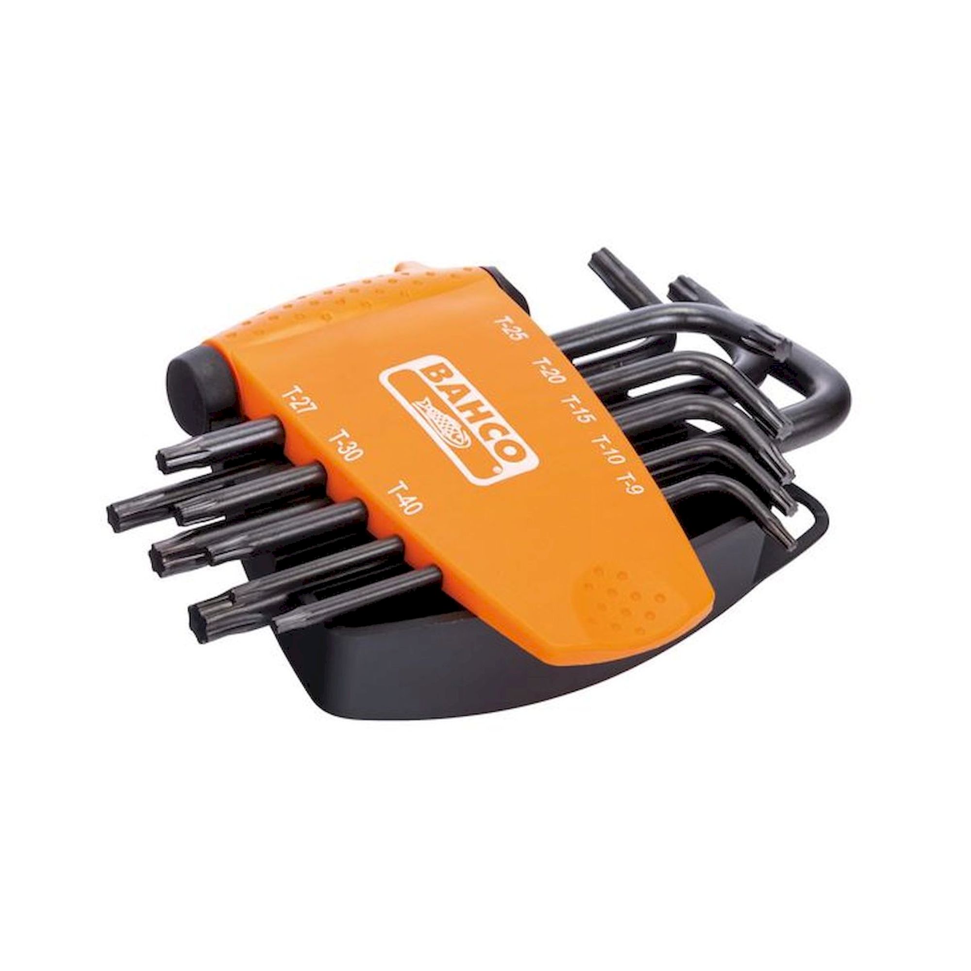 Bahco Be-7675. Jeu de tournevis coudés pour vis TORX® Plus, modèle long, phosphaté, T9 à T40, 8 pièces