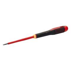 Bahco BE-8220SL. Ergo Insulated screwdriver for slotted screws with 3-component handle, VDE-certified, slim blade 0.5 mmx3 mmx100 mm