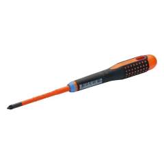 Bahco BE-8710SL. Ergo screwdriver with three-component handle for slotted and Pozidriv screws, VDE insulated, 5 mm/PZ1