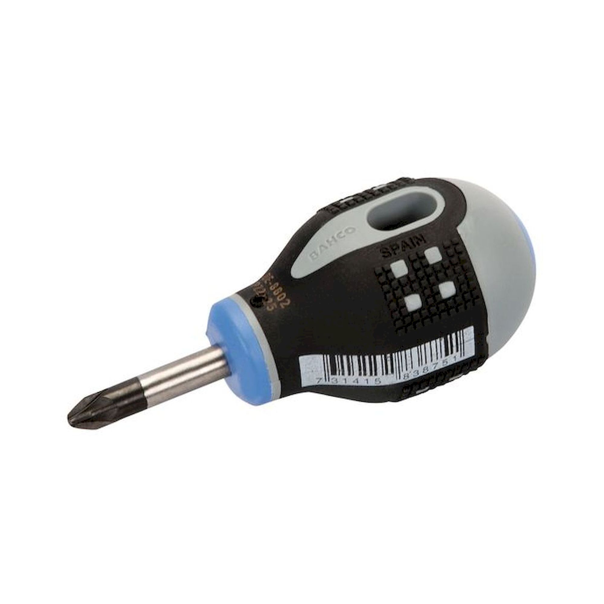 Bahco BE-8802. ERGO™ Pozidriv Schraubendreher mit kurzem Gummigriff, PZ2 x 25 mm