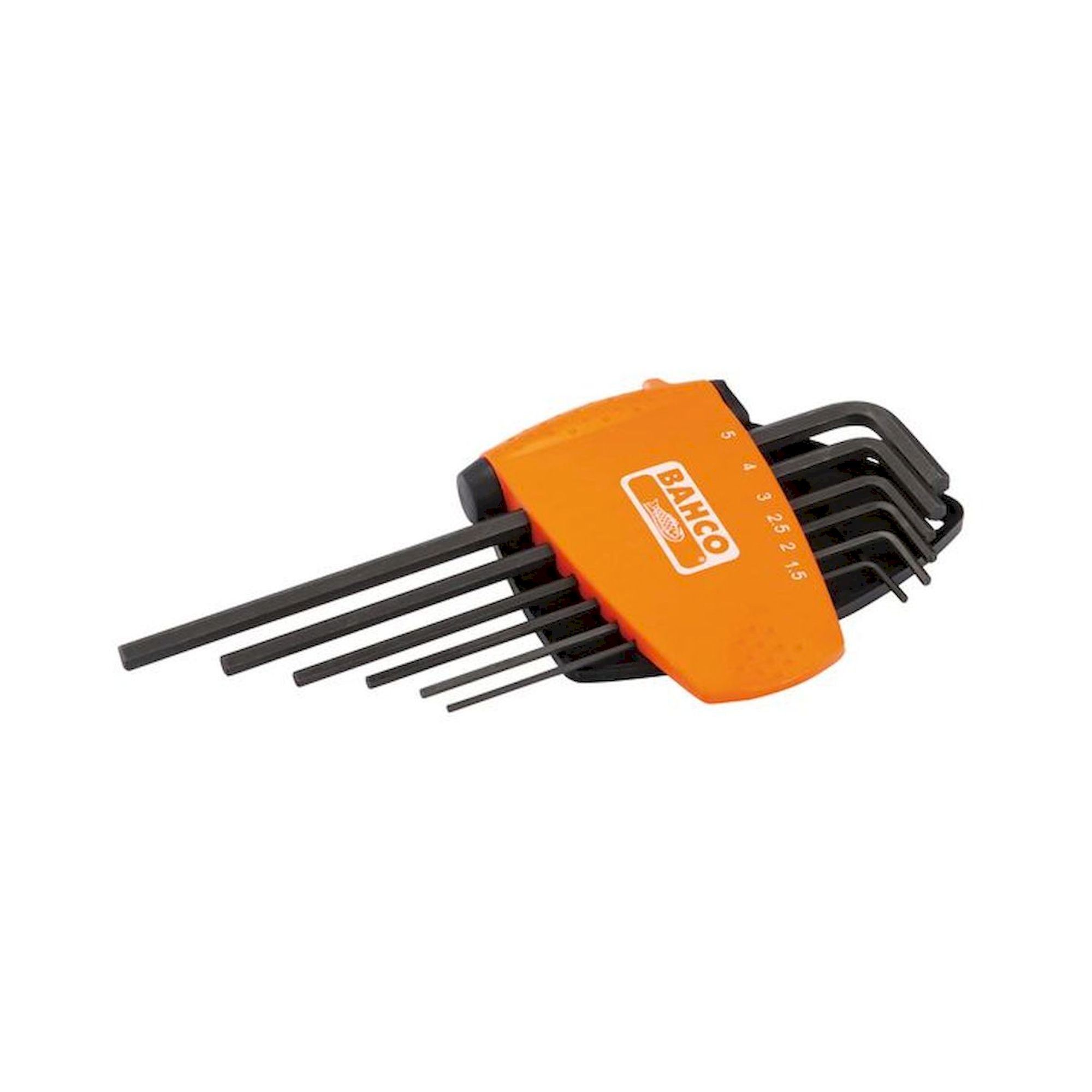 Bahco BE-9586. Satz lange Sechskant-Winkelschraubendreher, metrisch, phosphatiert, 9-teilig