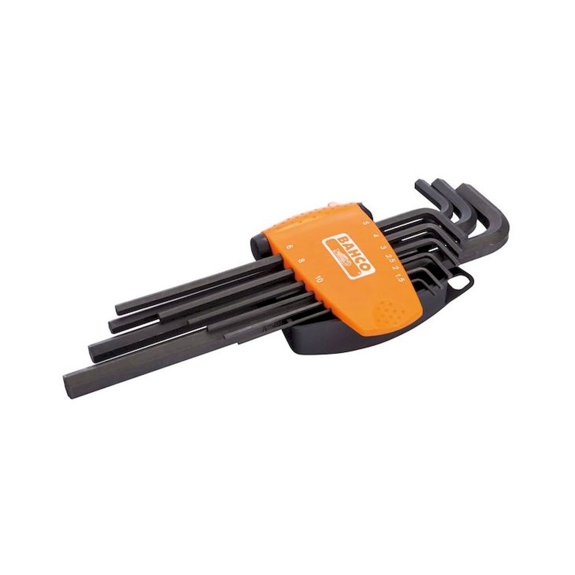 Bahco BE-9588. Set of long, Metric hexagon offset screwdriver with compact two-component holder, 9 pieces