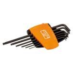 Bahco BE-9676. Offset screwdriver set with ball end, hexagon, phosphated, metric, long version, 6 pieces