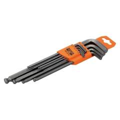 Bahco BE-9770. Offset screwdriver set, metric, with ball end, hexagon, burnished, 1.5 mm-10 mm, 9 pieces