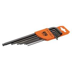 Bahco BE-9775. Offset screwdriver set with ball end, long version phosphated, inches, 7 pieces
