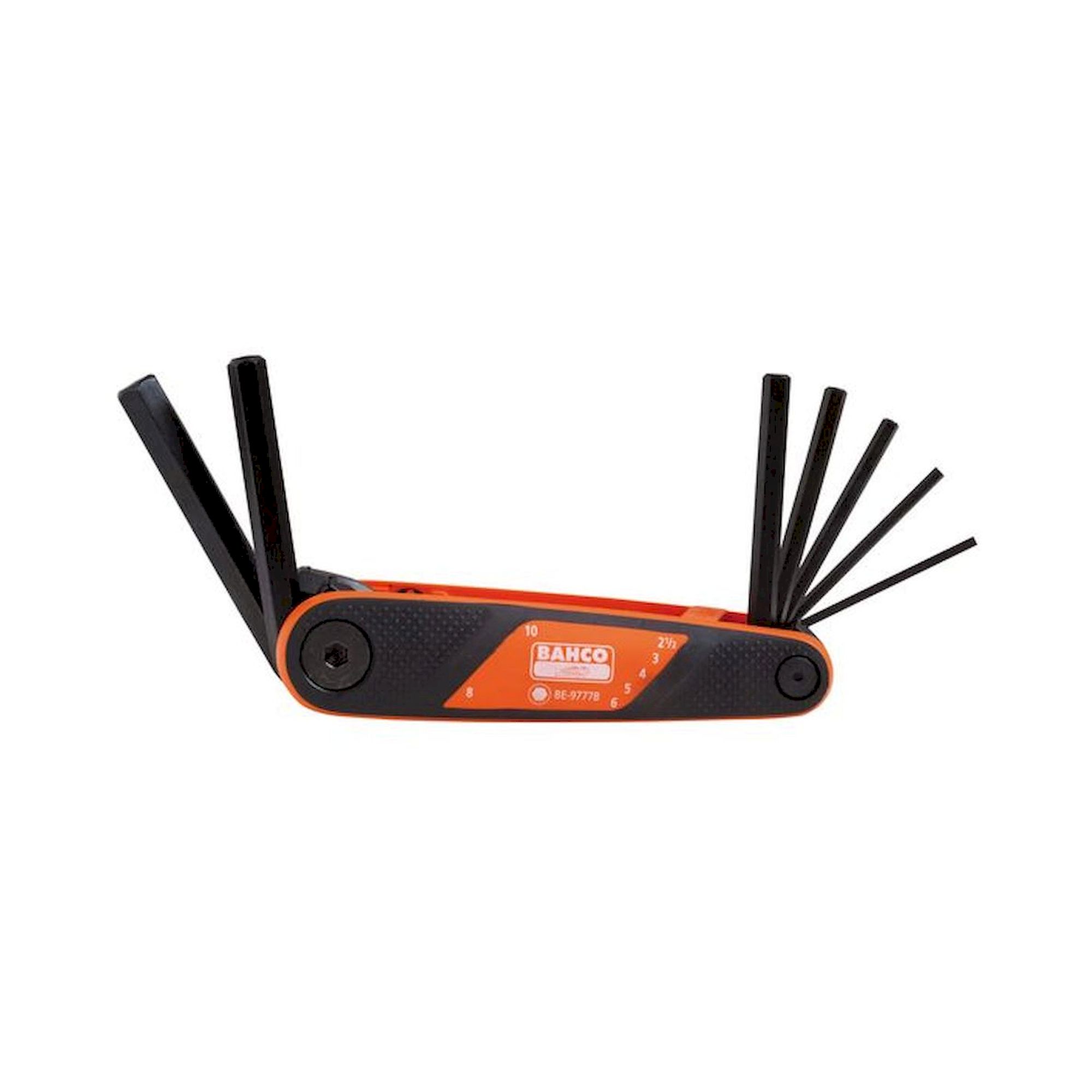 Bahco BE-9777B. Jeu de tournevis hexagonaux, métrique, bruni à manche souple 2.5 mm-10 mm, 7 pièces