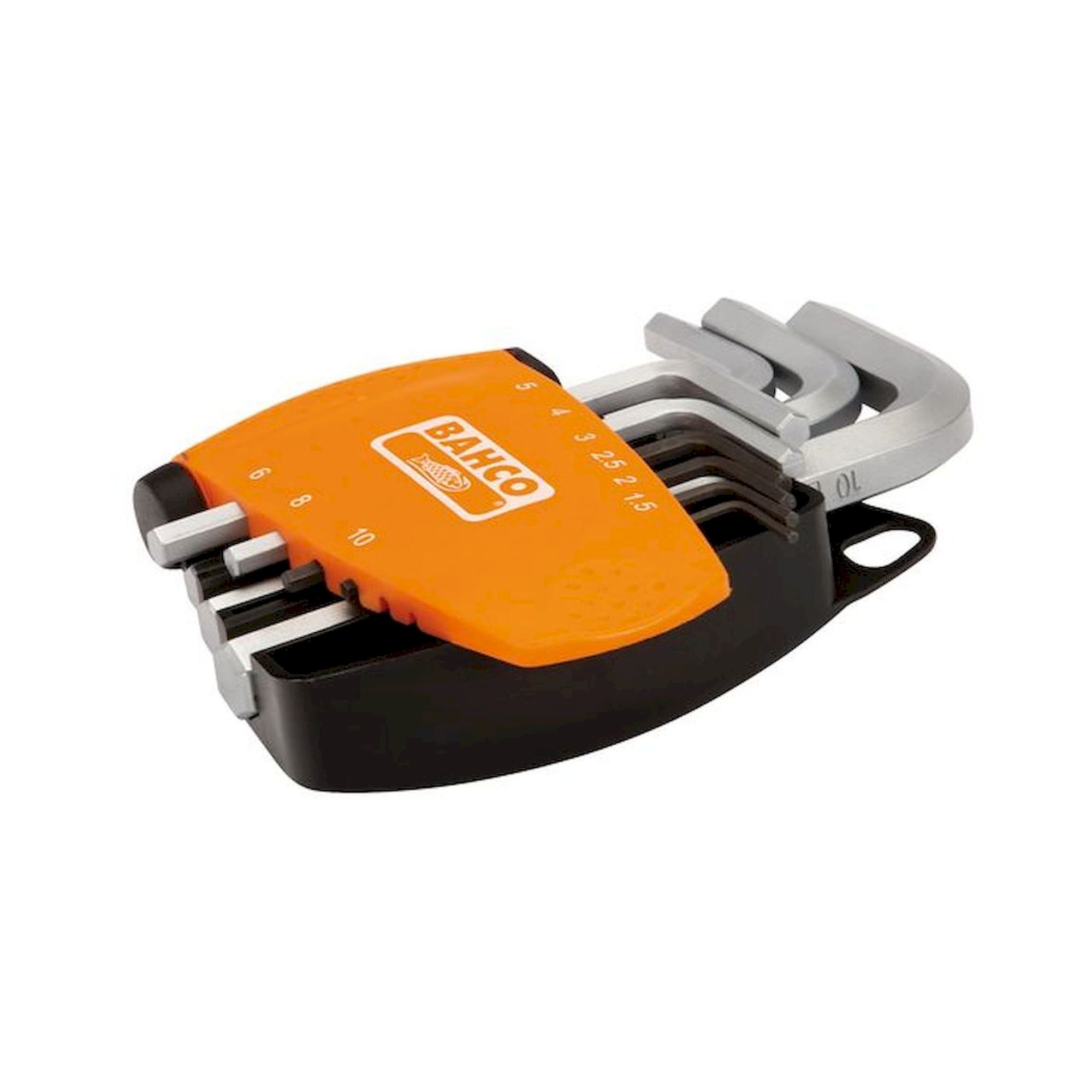 Bahco BE-9778. Jeu de tournevis coudés, six pans, phosphatés et chromés, dans un support en plastique, 9 pièces