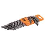 Bahco BE-9780. Offset screwdriver set (inch), hexagon with ball end, long version, phosphated, 12 pieces