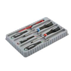 Bahco BE-9871. Ergo Screwdriver set for slotted, Phillips, Pozidriv and Torx screws with rubber handle, 6 pieces