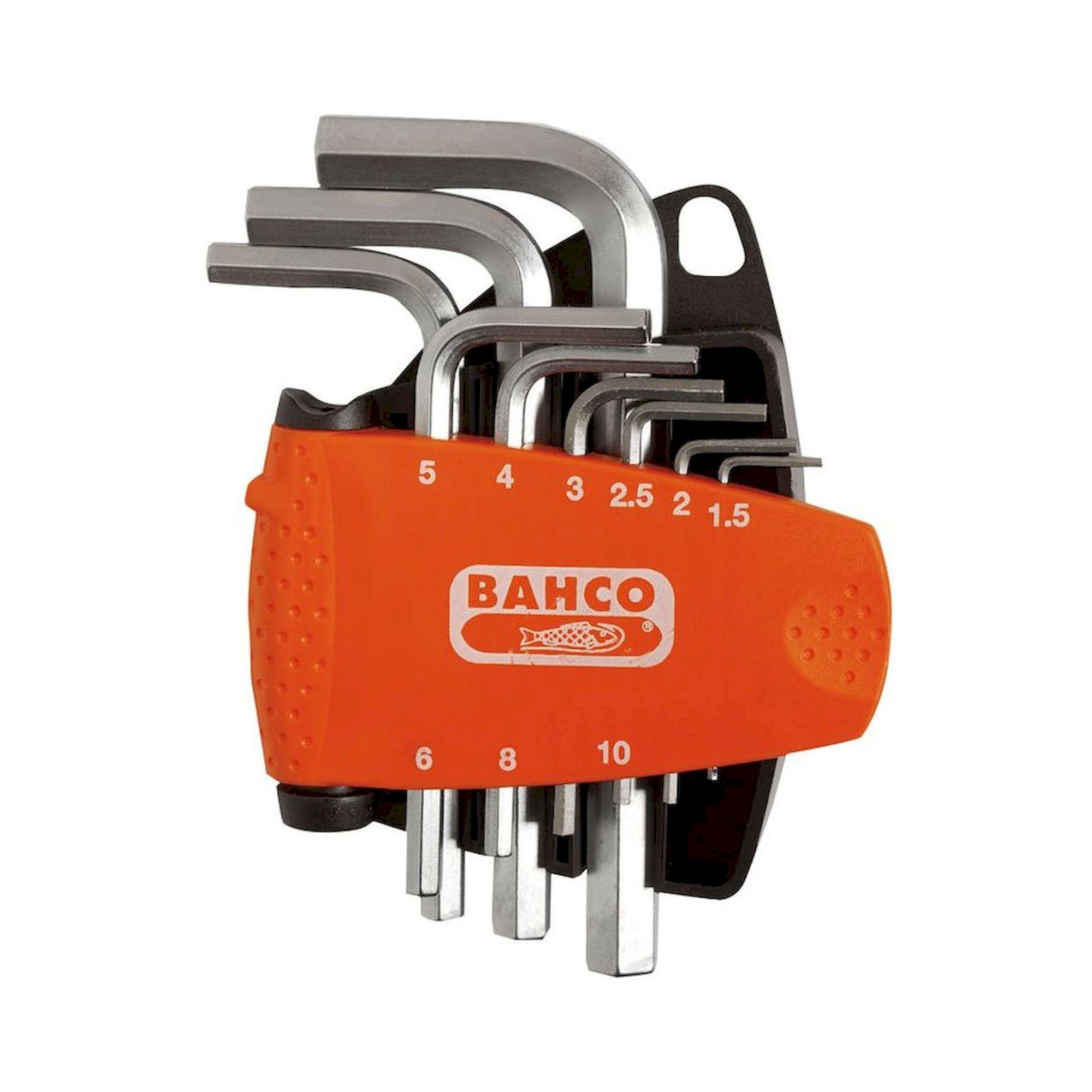 Bahco BE-9878. Offset screwdriver set, hexagon, metric, nickel-plated, with compact plastic holder, 9 pieces