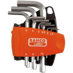 Bahco BE-9878. Offset screwdriver set, hexagon, metric, nickel-plated, with compact plastic holder, 9 pieces