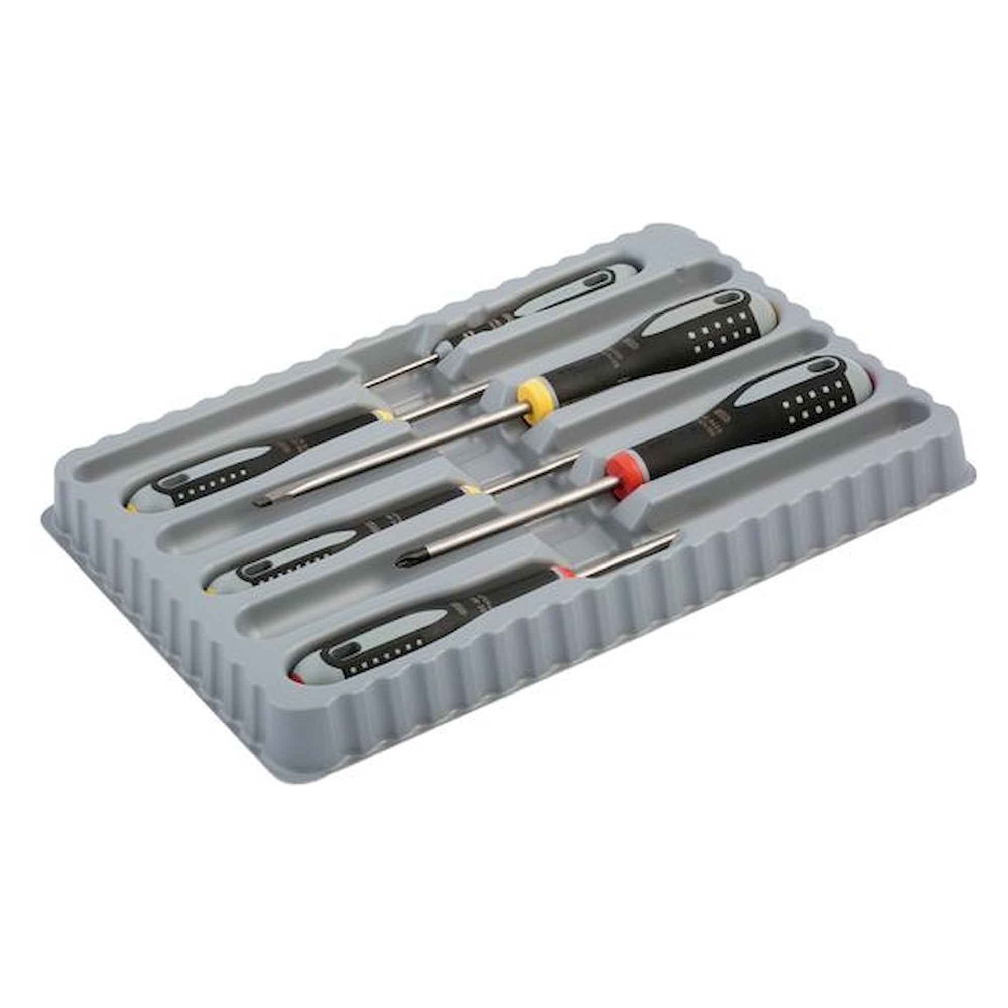 Bahco BE-9881. Ergo Screwdriver set for slotted and Phillips screws with rubber handle, 6 pieces
