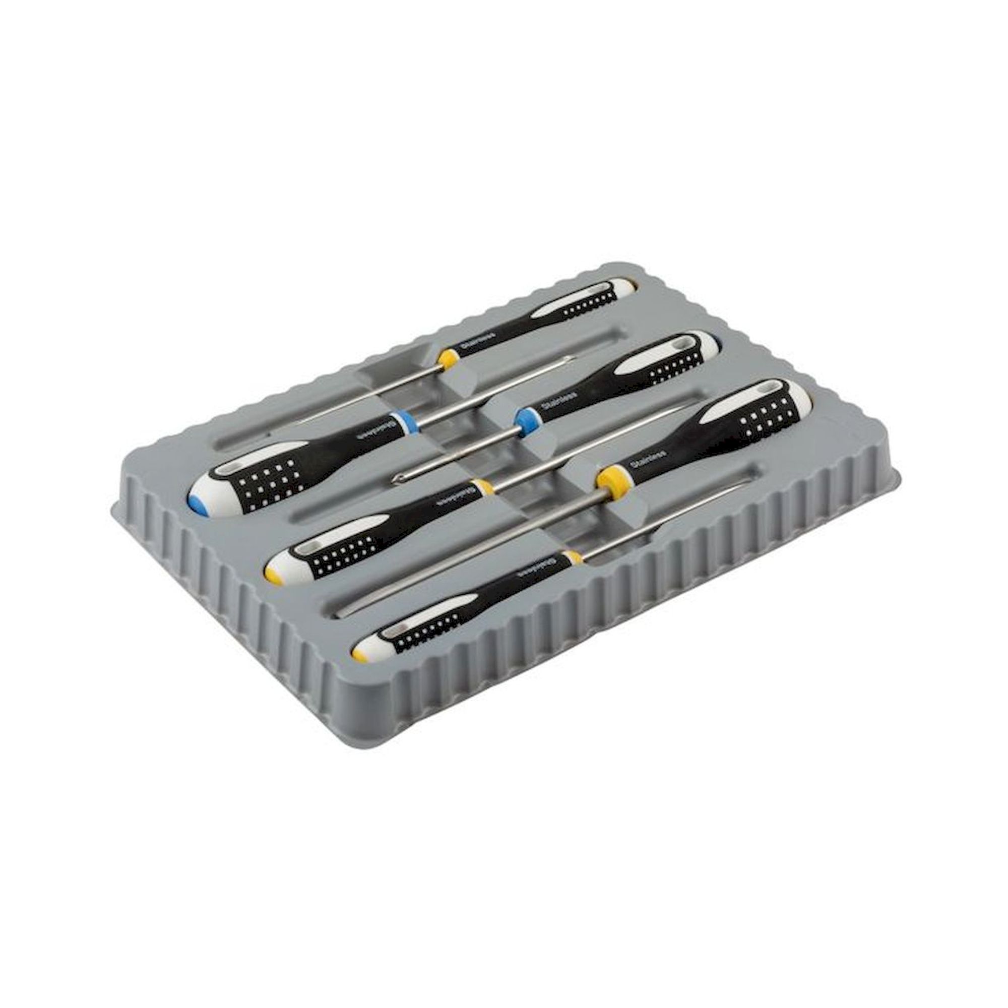 Bahco BE-9882I. Ergo Stainless steel screwdriver set for slotted and Pozidriv screws, 6 pieces