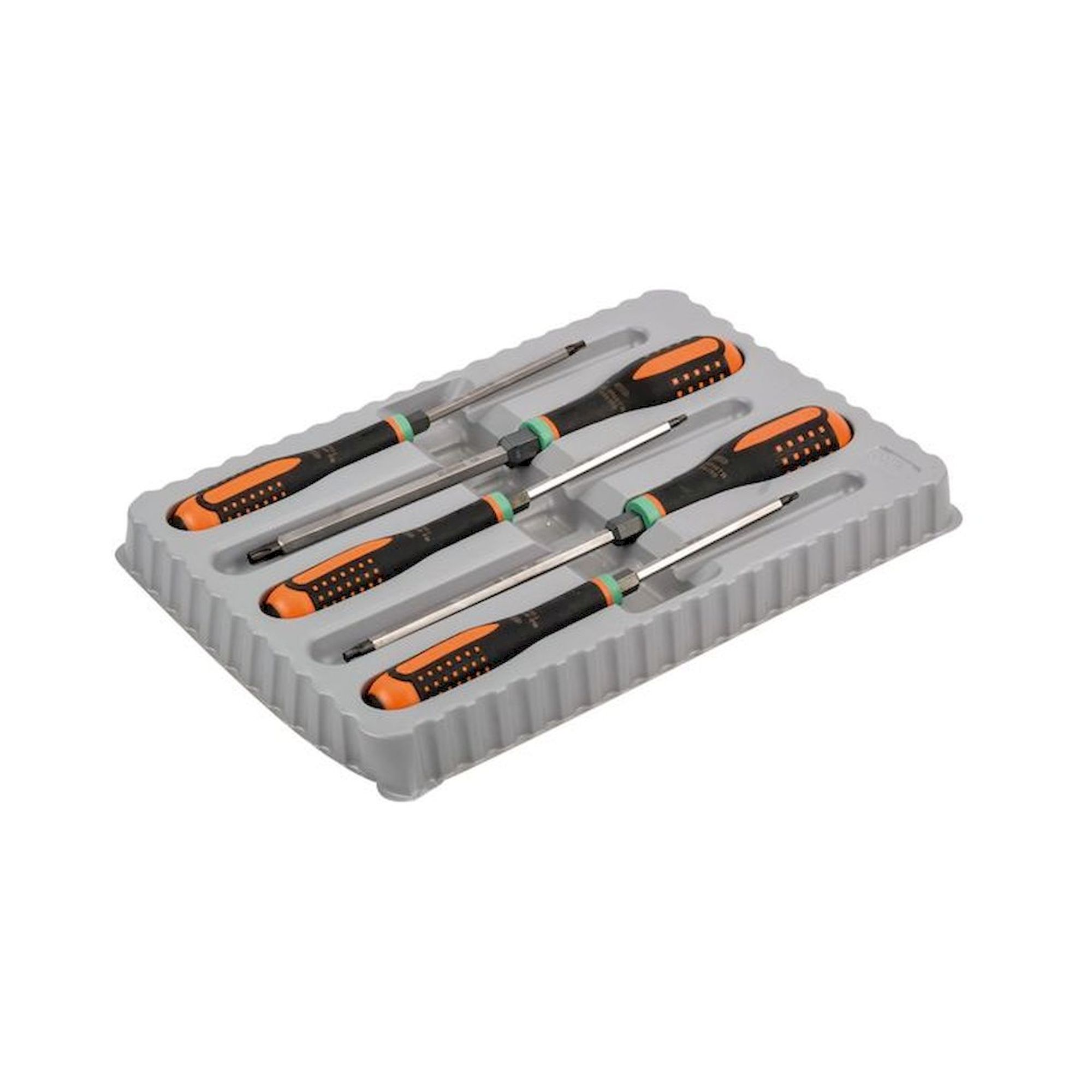 Bahco BE-9885TB. Ergo-Set Screwdriver for Torx and hexagon screws with continuous blade and impact-resistant handle, 5 pieces