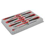 Bahco BE-9889S. Set of VDE insulated Ergo screwdriver with 3-component handle for slotted and Pozidriv screws, 7 pieces