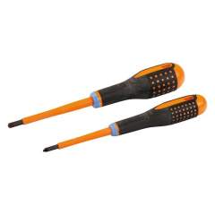 Bahco BE-9890S. Set of VDE-insulated Ergo screwdriver with 3-component handle for slotted and Pozidriv combination screws, 5 pieces