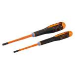 Bahco BE-9890SL. Set of VDE-insulated, slim Ergo screwdriver with 3-component handle for control cabinets and terminal strips, 2-piece