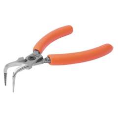 Bahco C3790IP. Compact flat nose pliers with 90º bent tip and orange PVC handles, 125 mm, Industrial packaging