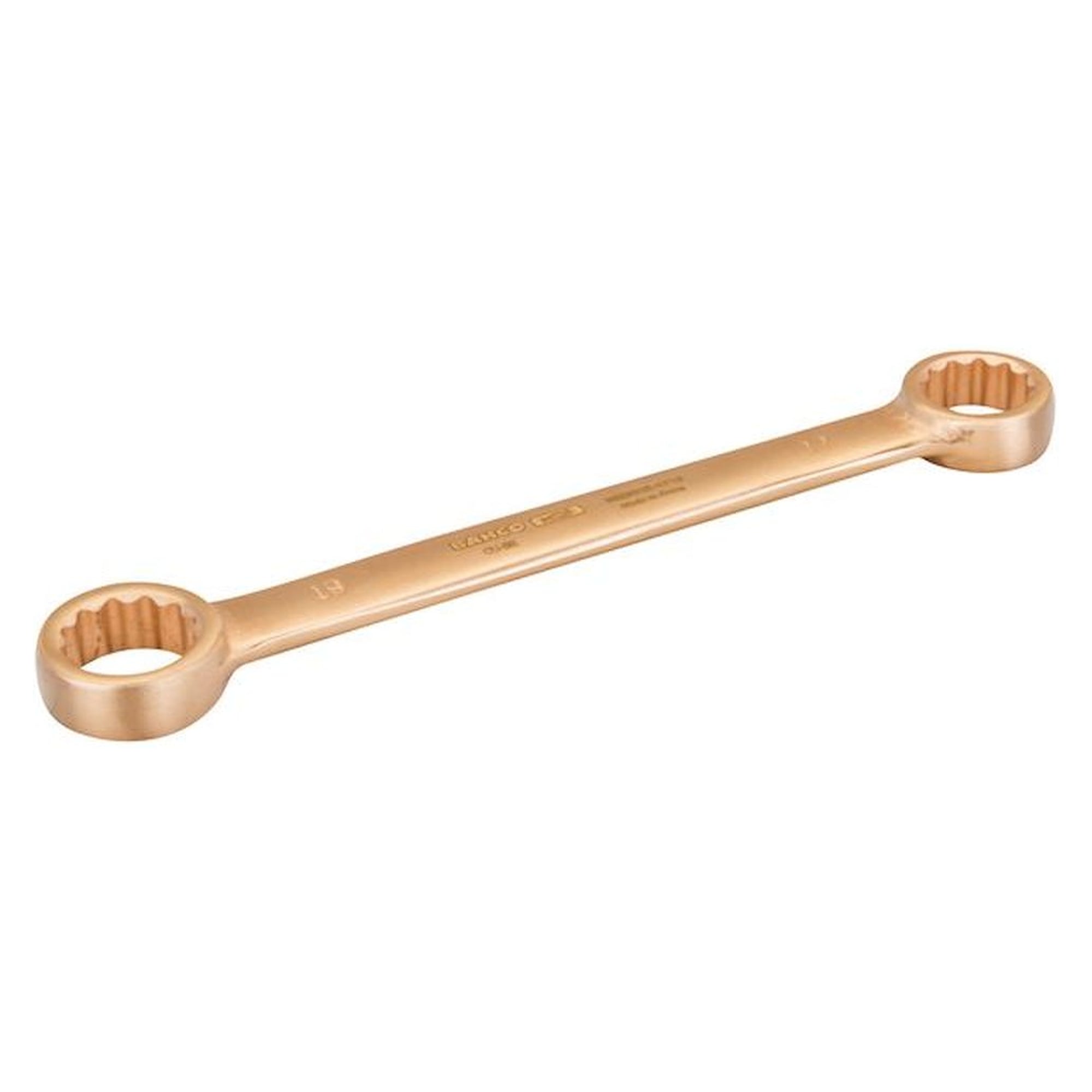 Bahco NSB010-0809. Non-sparking double ring spanner, 8x9 mm, made of copper beryllium, 115 mm