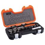 Bahco S140T. Cannulated socket wrench set with swivel head ratchet and extensions, 14 pieces