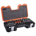 Bahco S530T. Cannulated socket wrench set with swivel head ratchet and connecting parts, 53 pieces