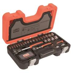 Bahco SW91. 1/4" and 3/8" rod end ratchet set, 93 pcs, in hard case