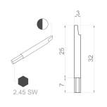 Bernstein 1-762. Keramik Klinge (Bit) Sechskant Klinge 2,45x32 mm