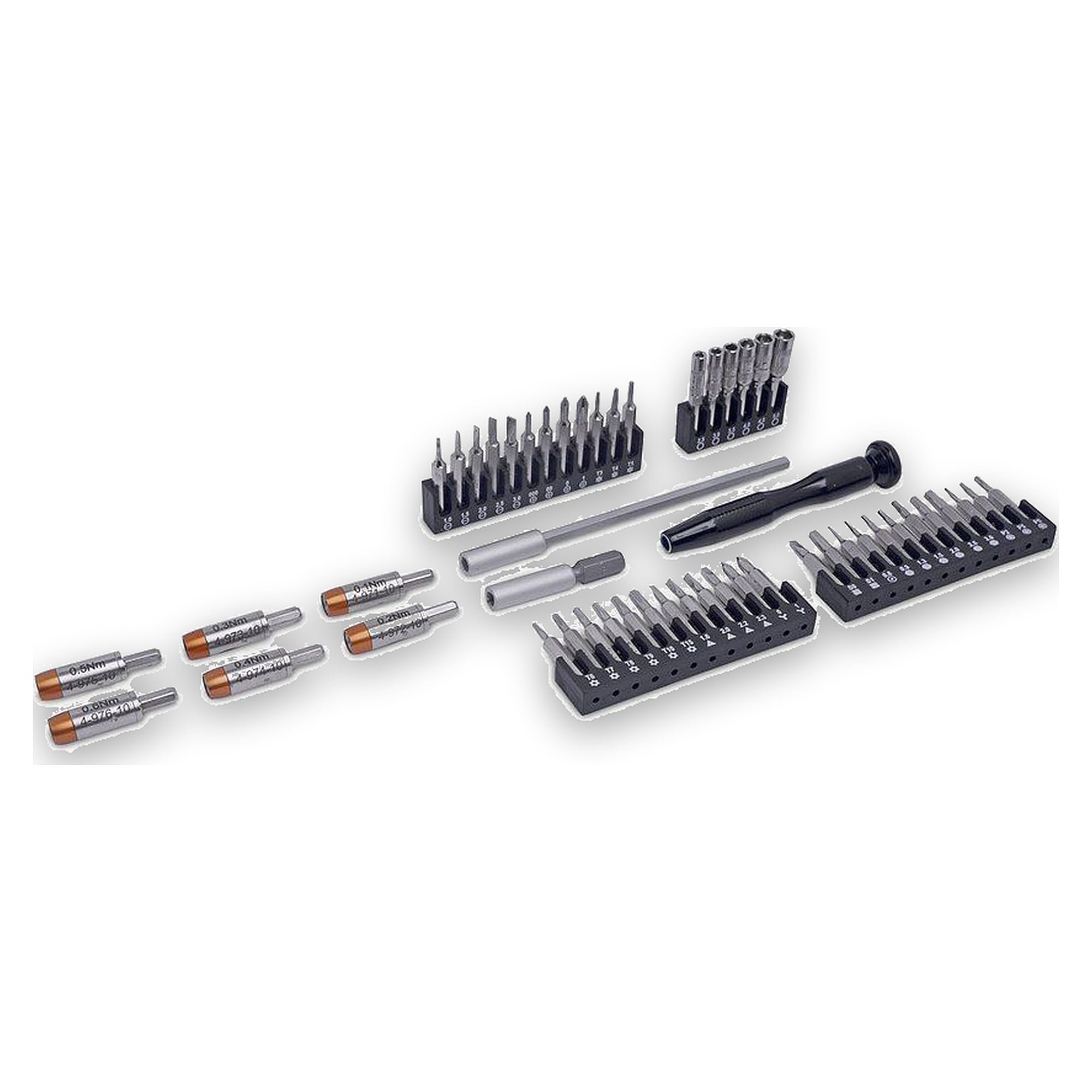 Bernstein 4-970. Bit-Satz mit Drehmoment-Adapter 51-tlg. 0.1 - 0.6Nm