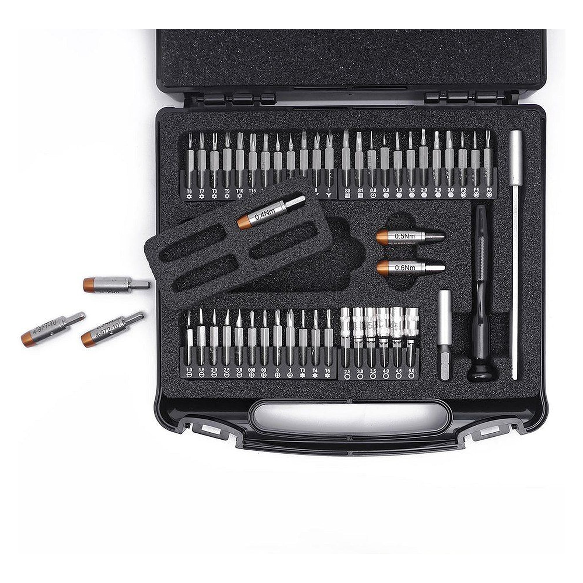 Bernstein 4-970. Bit-Satz mit Drehmoment-Adapter 51-tlg. 0.1 - 0.6Nm
