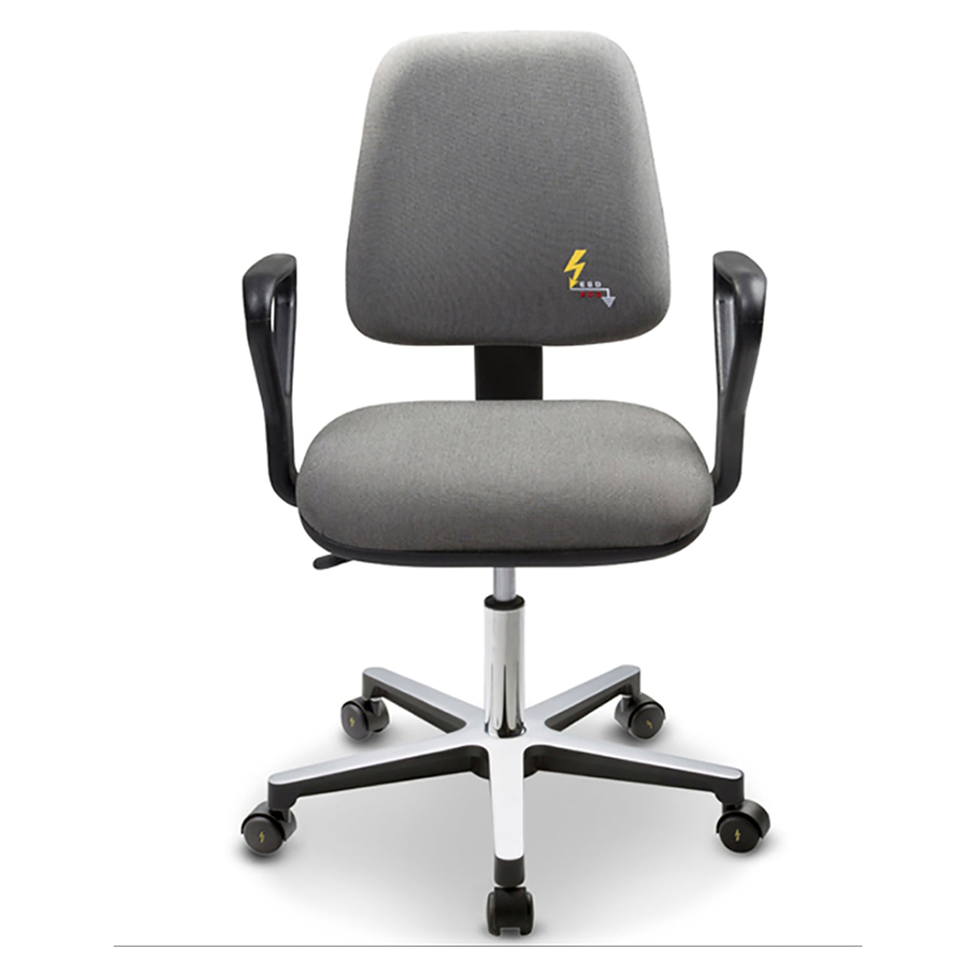 Antistatischer Arbeitsdrehstuhl GREF 211, Sitzhöhe 420-550 mm, mit Gleitern