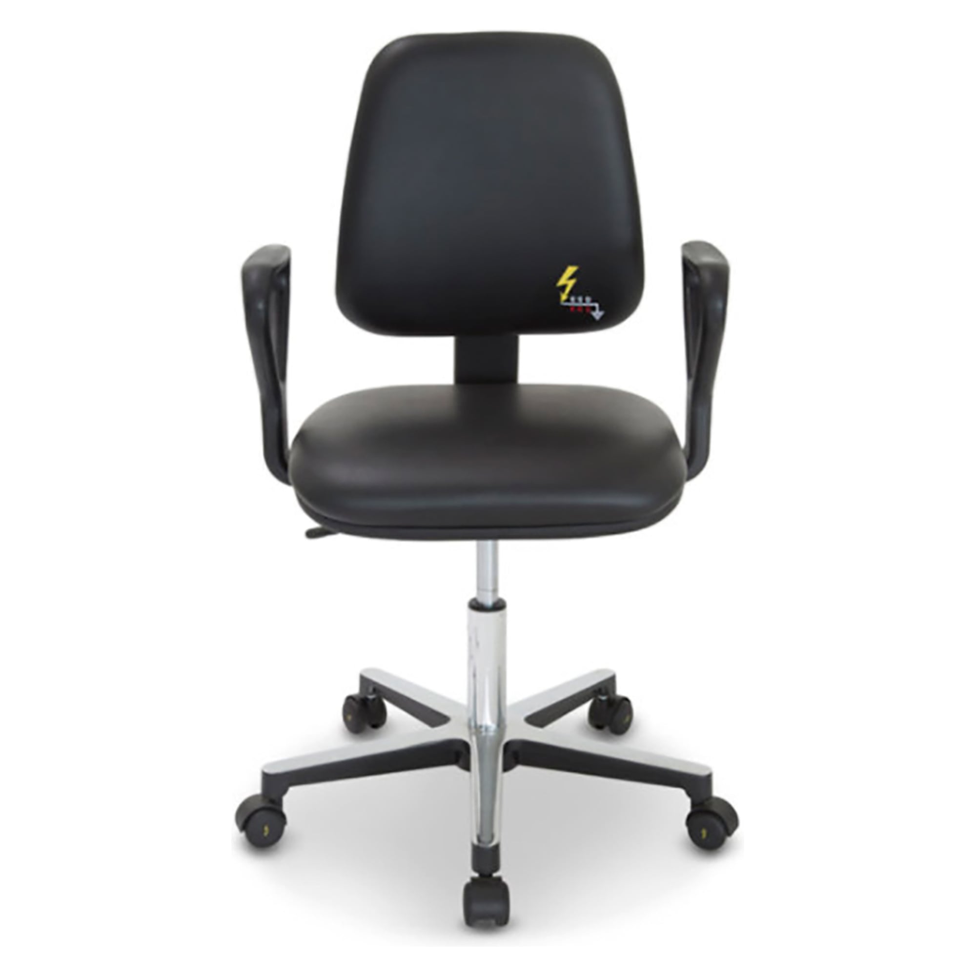 Chaise pivotante industrielle antistatique à patins, sans accoudoirs - Grendene Gref 210