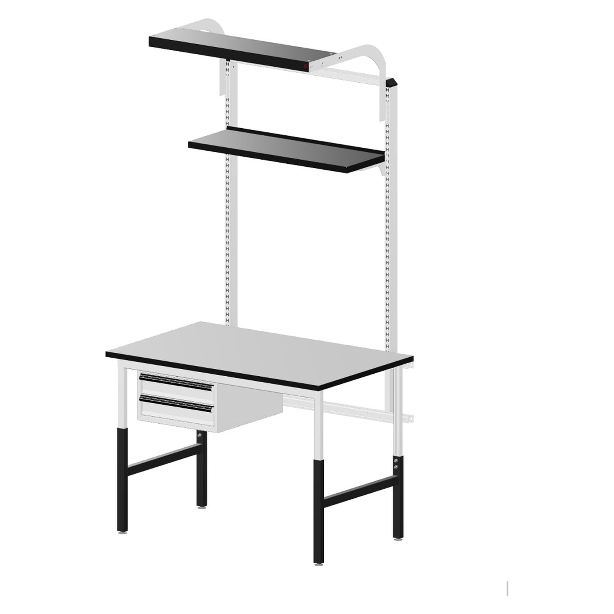 ESD-Tischgestell Classic, höhenverstellbar, 1200 x 750 mm - Reeco RF-002-12075-9003-S1-ESD