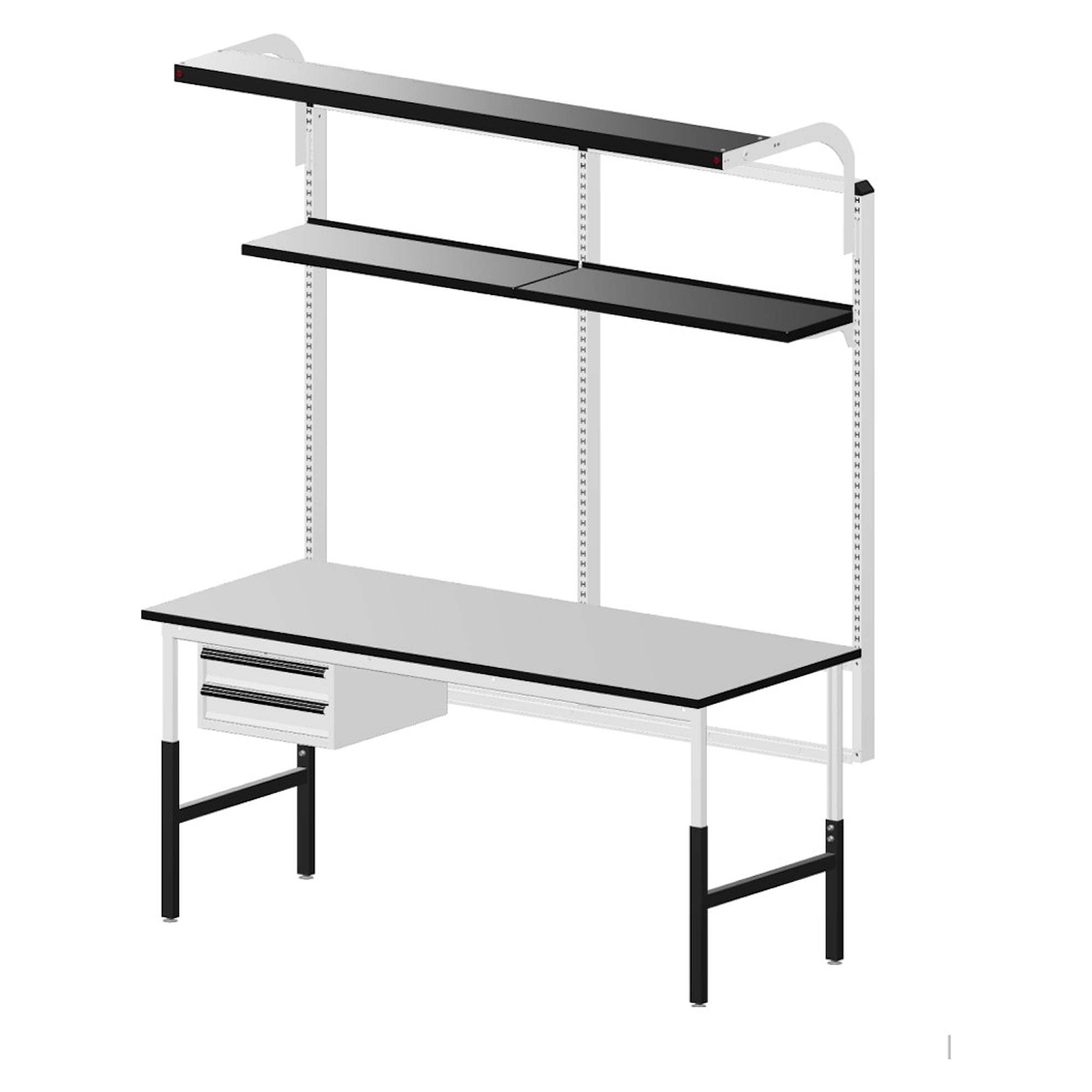 ESD-Tischgestell Classic, höhenverstellbar, 1830 x 750 mm - Reeco RF-002-18375-9003-S1