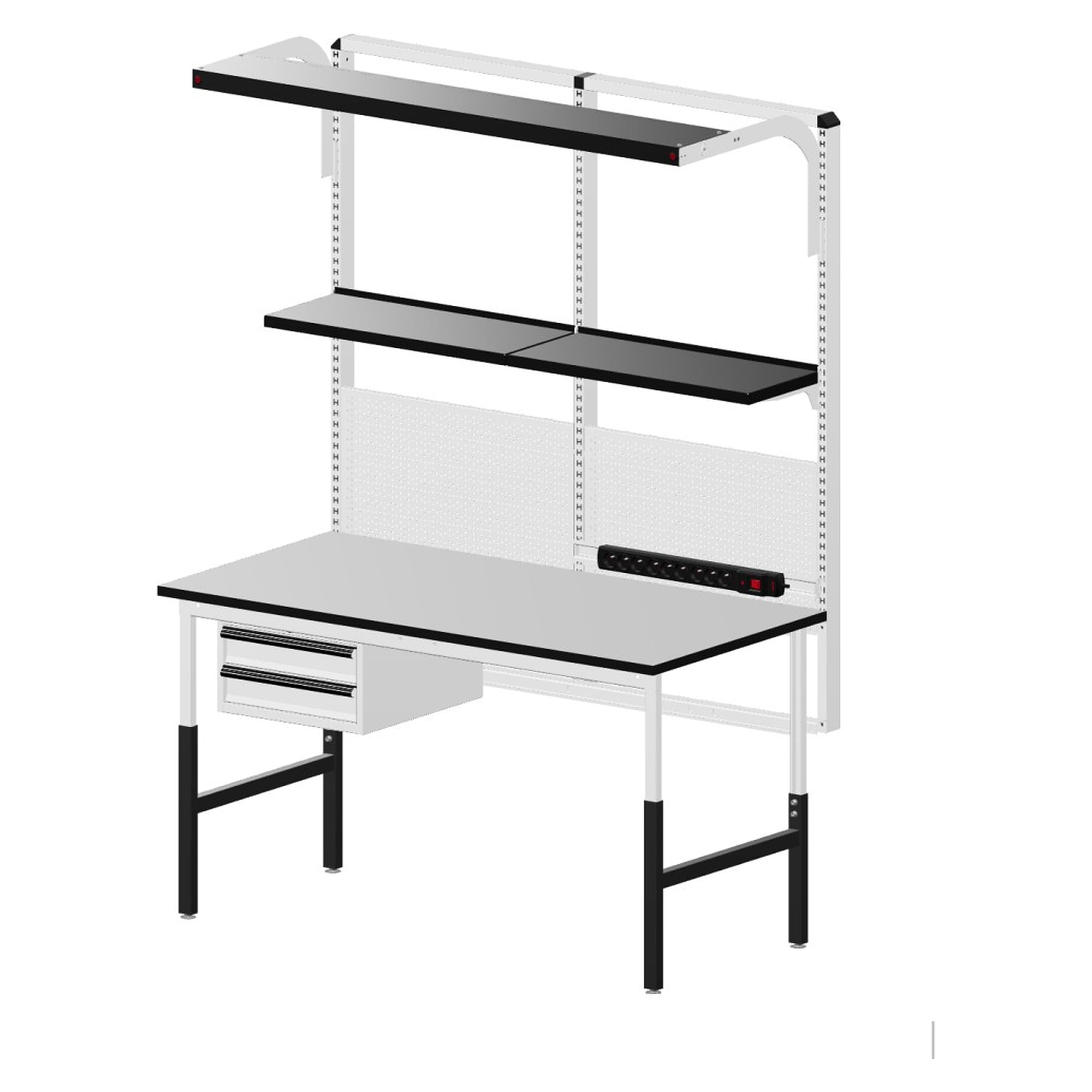 Classic ESD Workbench Frame, height-adjustable, 1530 x 750 mm - Reeco RF-002-15375-9003-S2