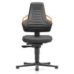 Bimos 9030-2000-3279. Work chair laboratory NEXXIT 1, with glider, integral foam, handles orange