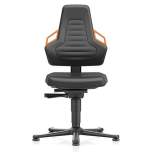 Bimos 9030-MG01-3279. Laboratory chair NEXXIT 1, with glider, imitation leather, orange handles