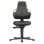 Bimos 9030-MG01-3280. Laboratory chair NEXXIT 1, with glider, imitation leather, green handles