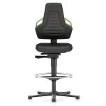 Bimos 9031-SP01-3280. Work chair NEXXIT 3 with glider and foot ring, Supertec, green handles