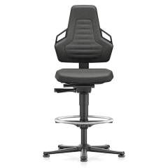 Bimos 9031E-9801-3218. ESD chair NEXXIT 3, with glider and foot ring, fabric Duotec black, with handles
