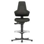 Bimos 9031E-CP01-3001. ESD chair NEXXIT 3, with glider and foot ring, Supertec black, without handles