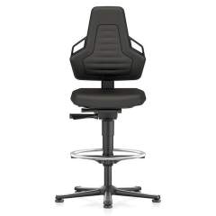 Bimos 9031E-CP01-3218. ESD chair NEXXIT 3, with glider and foot ring, Supertec black, with handles