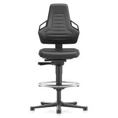 Bimos 9031E-MG01-3218. ESD chair NEXXIT 3, with glider and foot ring, imitation leather black, with handles