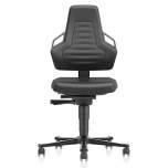 Bimos 9033-MG01-3285. Laboratory chair NEXXIT 2 with castors, imitation leather, anthracite handles