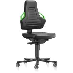 Bimos 9033-SP01-3280. Work chair NEXXIT 2 with castors, Supertec, green handles