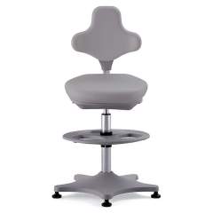 Bimos 9101-2002. Lab chair Labster 3 glider and foot ring, integral foam grey