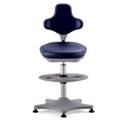 Bimos 9101-6902. Lab chair Labster 3 glider and footring, imitation leather blue