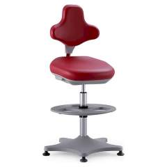 Bimos 9101-6903. Lab chair Labster 3 glider and foot ring, imitation leather red
