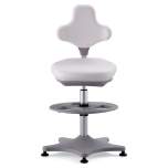 Bimos 9101-6907. Lab chair Labster 3 glider and footring, imitation leather white