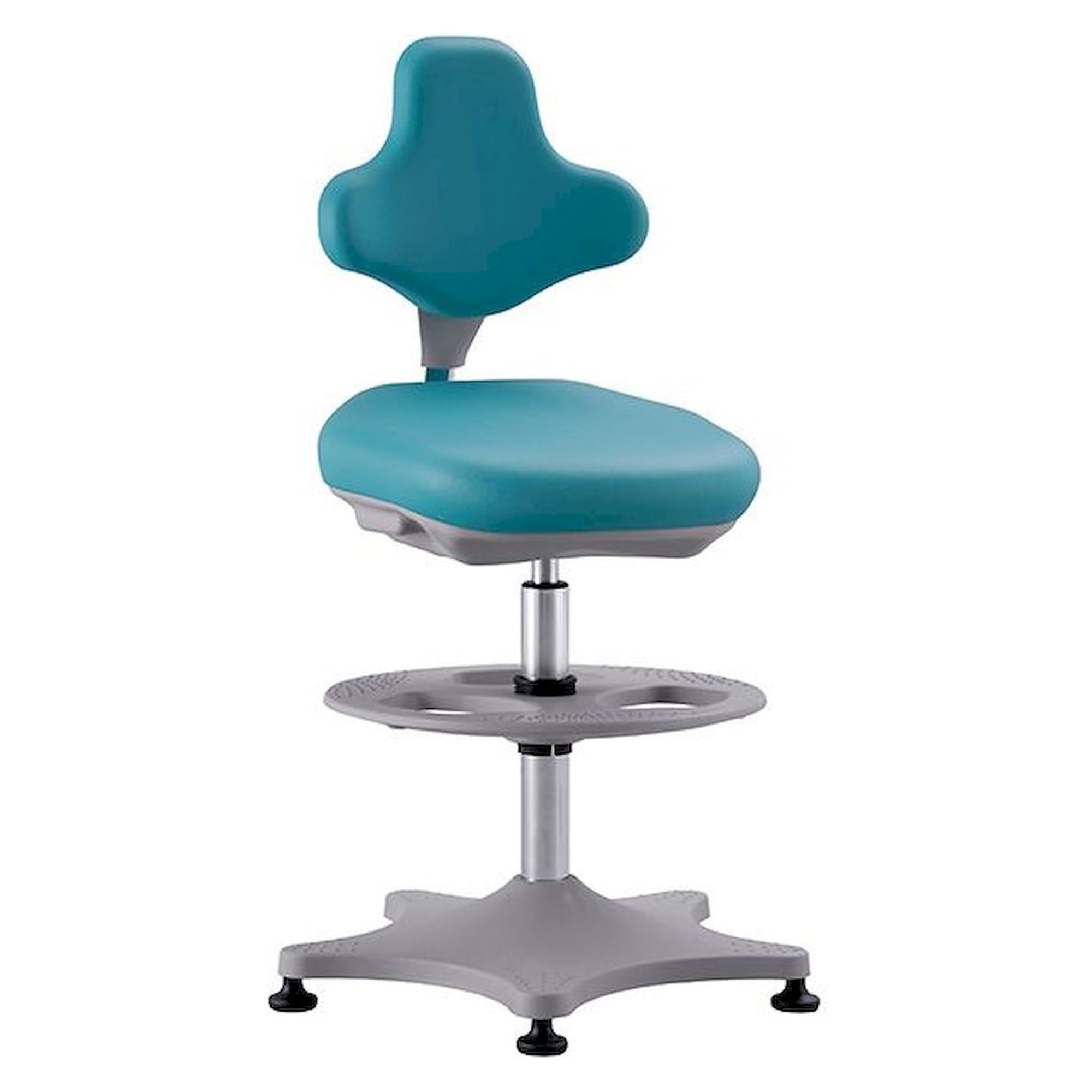 Bimos 9101-6914. Lab chair Labster 3 glider and foot ring, imitation leather mint